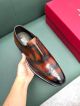 Ferragamo Man Black and orange Calfskin Business Leather Shoes 0428124 (7)_th.jpg
